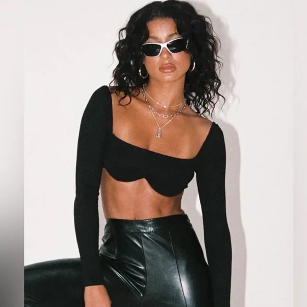 Princess Polly Becca Long Sleeve Crop Top